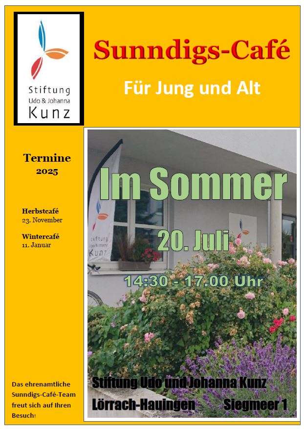Sunndigscafé Sommer 2025